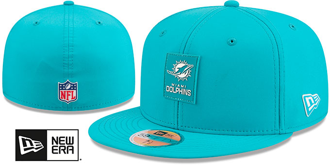 Miami Dolphins 2025 HOT WEATHER NFL SIDELINE Aqua Fitted Hat