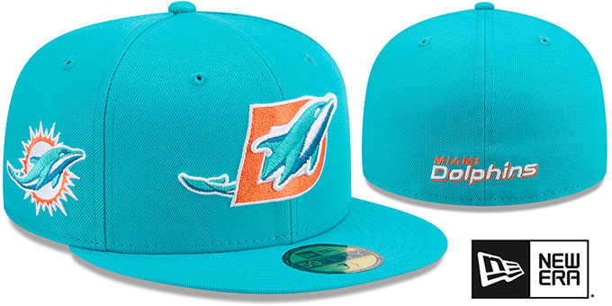 Miami Dolphins DECEPTOR Aqua Fitted Hat by New Era