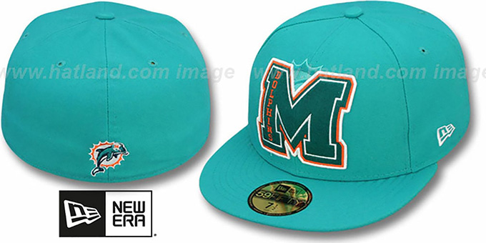 Miami Dolphins NFL FELTN Aqua Fitted Hat by New Era