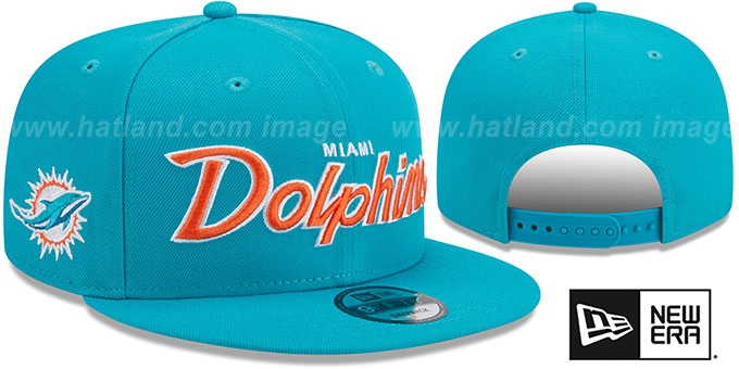 Miami Dolphins TEAM-SCRIPT SNAPBACK Aqua Hat by New Era