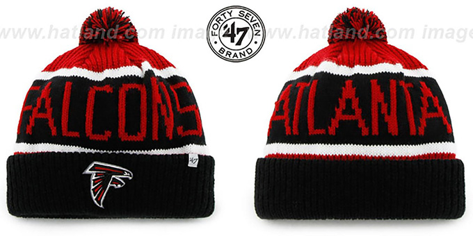 Atlanta Falcons THE-CALGARY Black-Red Knit Beanie Hat by