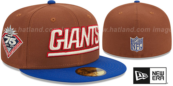 New York Giants HARVEST SIDE-PATCH Brown-Royal Fitted Hat