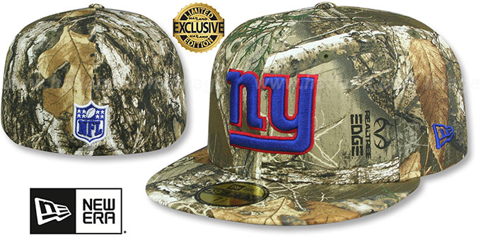 New York Giants NFL TEAM-BASIC Realtree Camo Fitted Hat