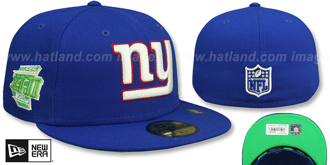 New York Giants SUPER BOWL XLII CITRUS POP Royal-Green Fitted Hat