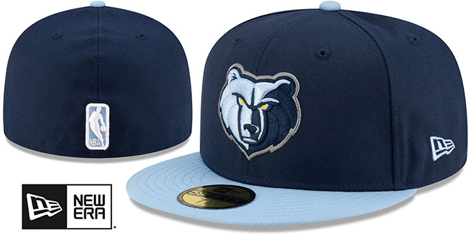 Memphis Grizzlies 2T NBA TEAM-BASIC Navy-Sky Fitted Hat