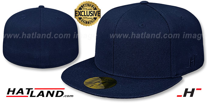 Hatland HYBRID E5 BLANK Solid Navy Fitted Hat