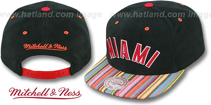 Original Mitchell /& Ness miami heat SnapBack cap nba Navy can