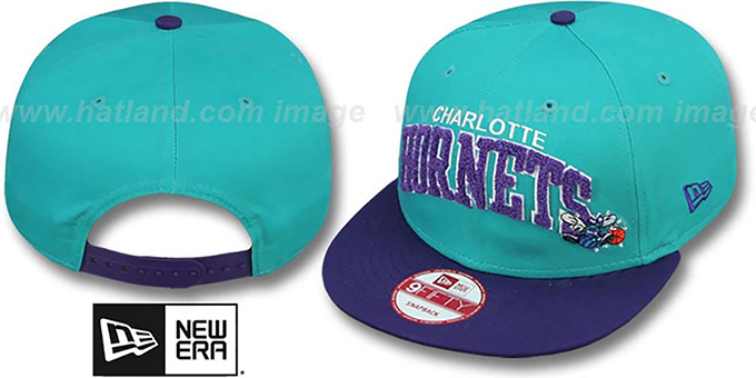 Charlotte Hornets CHENILLE-ARCH SNAPBACK Teal-Purple Hat
