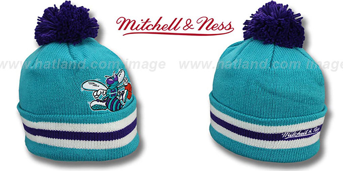 Charlotte Hornets XL-LOGO BEANIE Teal by Mitchell and Ness