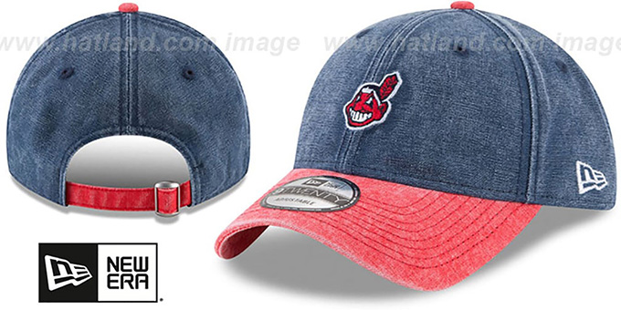 Cleveland Indians GW RUGGED CANVAS STRAPBACK Navy-Red Hat