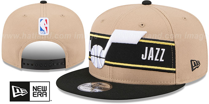 Utah Jazz 2024 NBA DRAFT SNAPBACK Camel-Black Hat by New Era