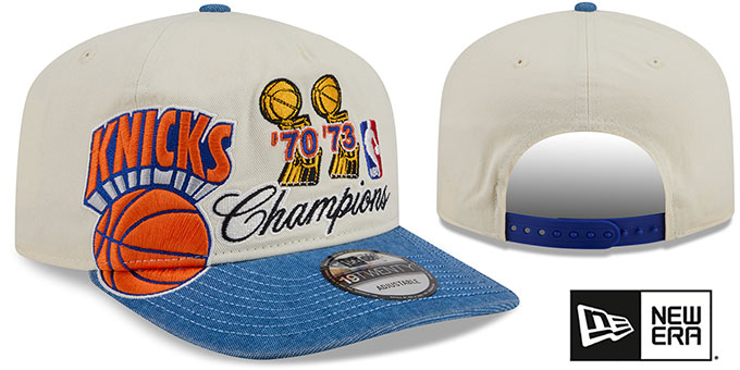 New York Knicks TROPHY CHAMPS SNAPBACK Ivory-Royal Hat