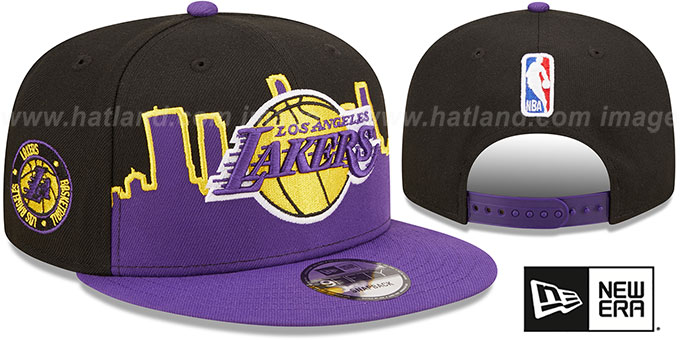 Los Angeles Lakers SKYLINE TIP OFF SNAPBACK Black-Purple Hat