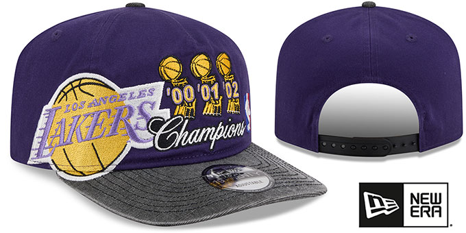 Los Angeles Lakers TROPHY CHAMPS SNAPBACK Purple-Black Hat