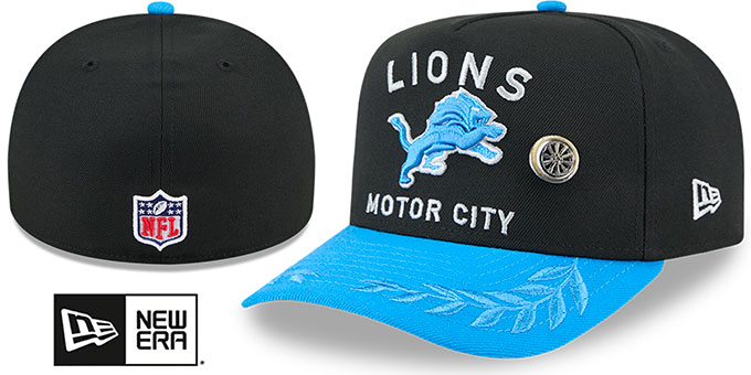 NFL Detroit Lions Football Team Blue and Black Embroidered Baseball Cap Detroit Lions Rhinestone - Black Adjustable Hat - Etsy main image 3