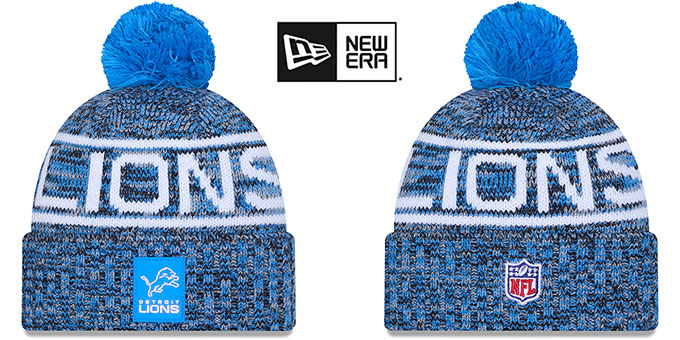Exclusive New Era Detroit Lions Beanie New NFL Football One Size One Of A Kind New Era Adult Detroit Lions Medium Blue Sideline Sport Knit  main image 4