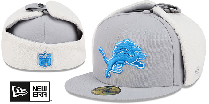 Detroit Lions CLASSIC DOGEAR Grey Fitted Hat by New Era