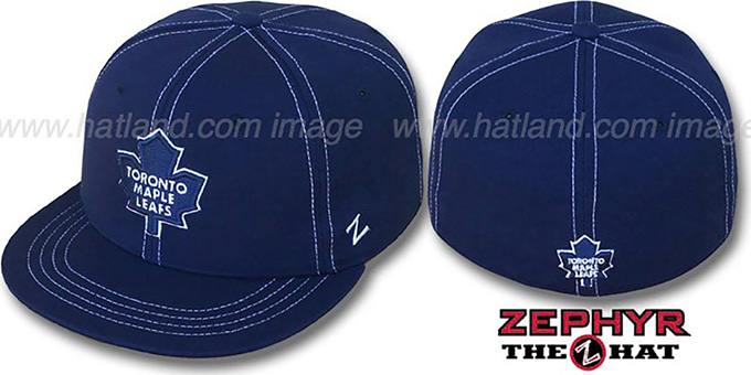Toronto Maple Leafs Contrast Threat Light Navy Fitted Hat By Zeph