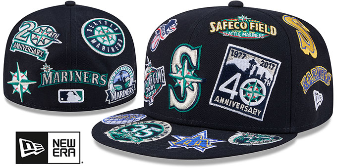 Seattle Mariners ALL-OVER Navy Fitted Hat by New Era