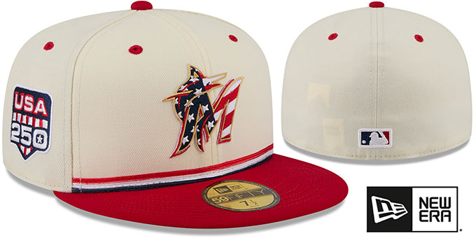 Miami Marlins 2026 JULY 4TH STARS N STRIPES Fitted Hat