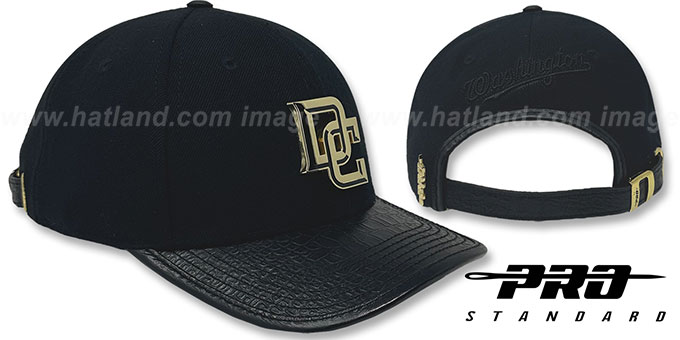 Washington Nationals ALT LOW-PRO GOLD METAL BADGE STRAPBACK Black