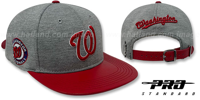Washington Nationals TEAM BASIC STRAPBACK Grey Red Hat by Pro Sta