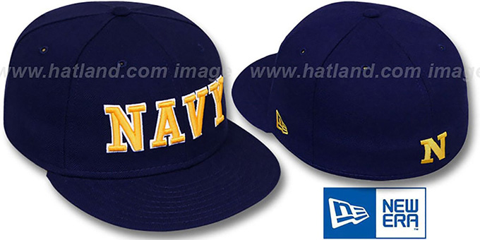 Naval Academy NCAA-BASIC Navy Fitted Hat by New Era Naval Academy NCAA-BASIC Navy Fitted Hat by New Era