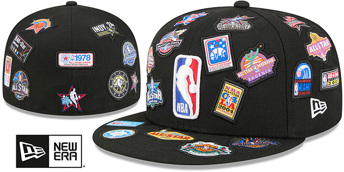 NBA ALL STAR PATCHES ALL-OVER Black Fitted Hat by New Era