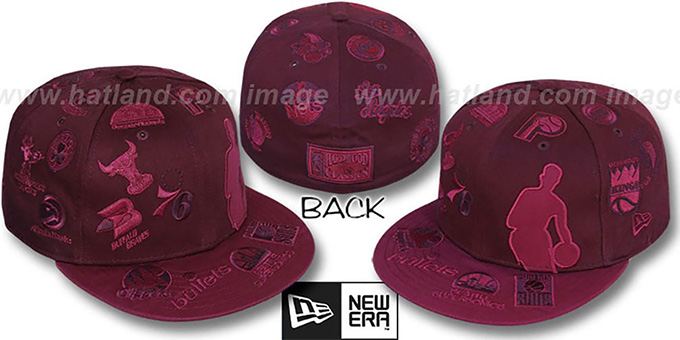 maroon fitted hat