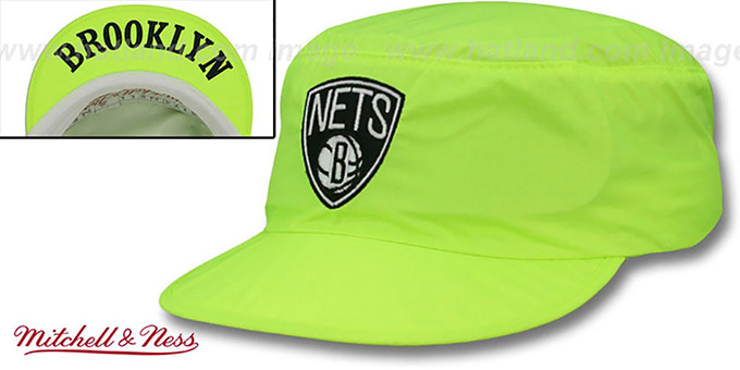 Brooklyn Nets NEON PAINTER Yellow Hat by Mitchell and Ness
