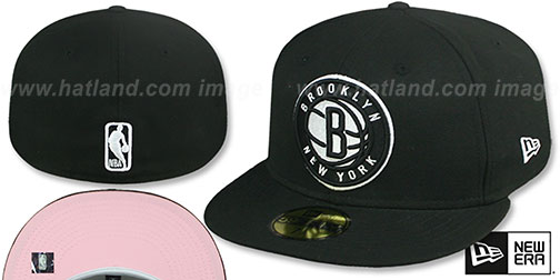 Brooklyn Nets PINK-BOTTOM Black Fitted 