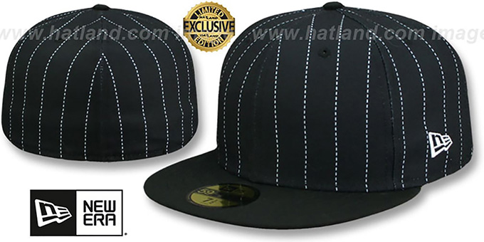 New Era 59FIFTY-BLANK PINSTRIPE Black-White Fitted Hat
