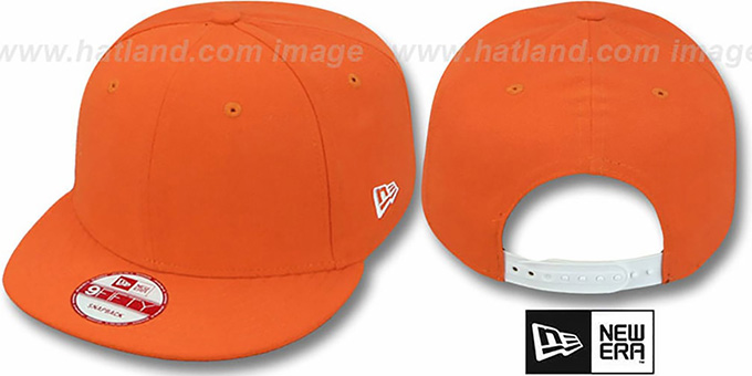 New Era Blank Snapback Orange Adjustable Hat