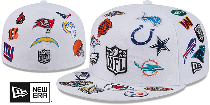 NFL ALL-OVER White Fitted Hat by New Era