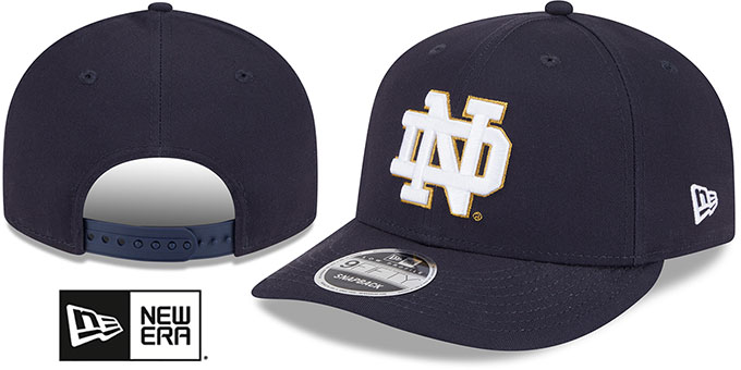 Notre Dame LOW-CROWN TEAM-BASIC SNAPBACK Navy Hat by New Era