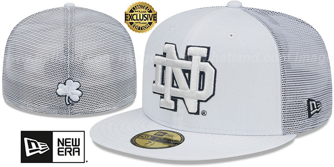 Notre Dame TEAM BASIC TRUCKER White Fitted Hat by New Era