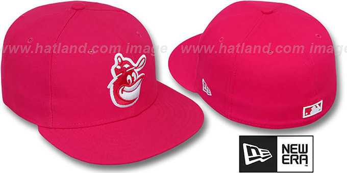Baltimore Orioles COOP SOLID FASHION Fucsia-White Fitted Hat