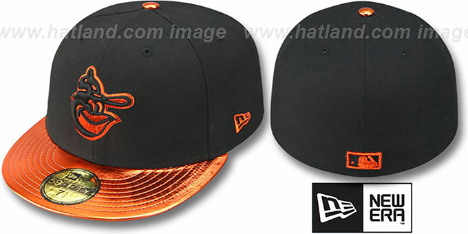 Baltimore Orioles COOP VIZATION Black-Orange Fitted Hat