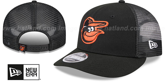 Baltimore Orioles LOW-CROWN TRUCKER SNAPBACK Black Hat
