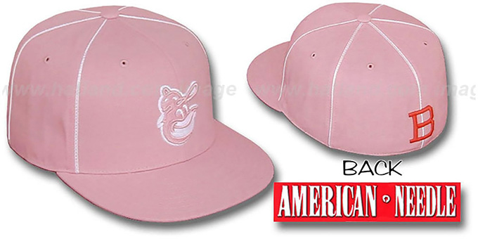Baltimore Orioles PINK CADDY Fitted Hat by American Needle
