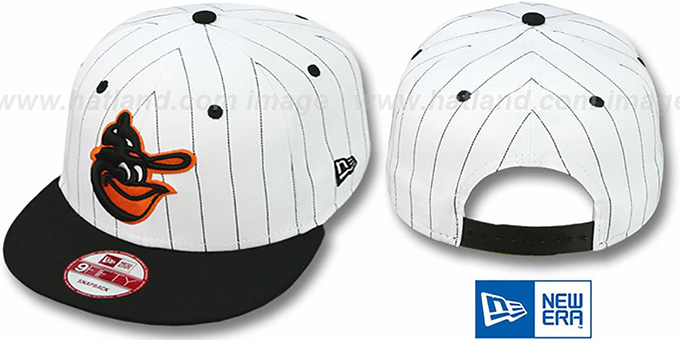 Orioles PINSTRIPE BITD SNAPBACK White-Black Hat by New Era