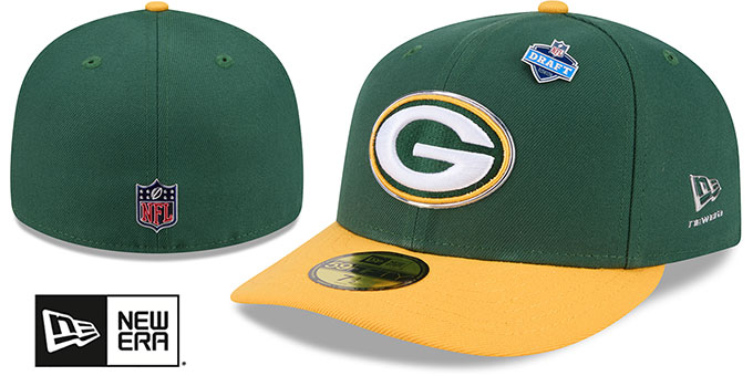Green Bay Packers 2026 PRECURVED NFL DRAFT Green-Gold Fitted Hat