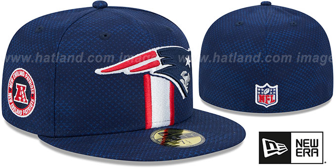 New England Patriots 2024 NFL SIDELINE Navy Fitted Hat