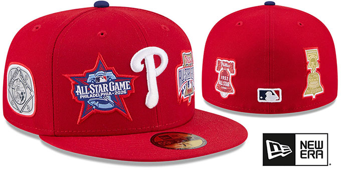 Philadelphia Phillies 2026 ALL STAR GAME ELEMENTS Red Fitted Hat