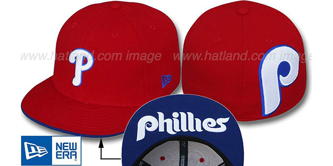 Vtg. New newest Era MLB Rookie League Philadelphia Phillies Red Fitted Hat