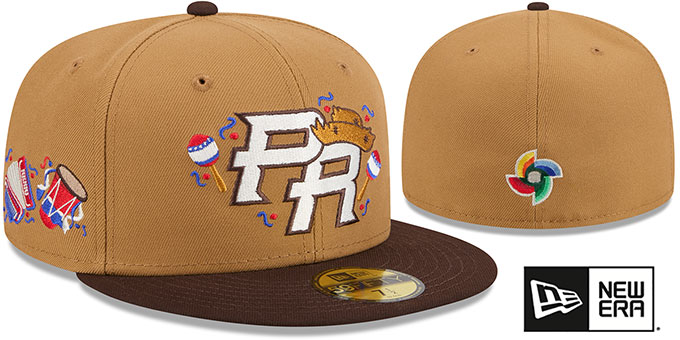 Puerto Rico WBC COUNTRY CONNECT Wheat-Brown Fitted Hat display picture 1