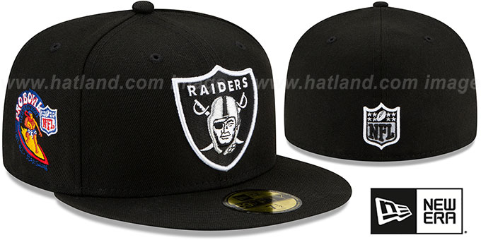 Las Vegas Raiders 2001 PRO BOWL SIDE-PATCH Black Fitted Hat