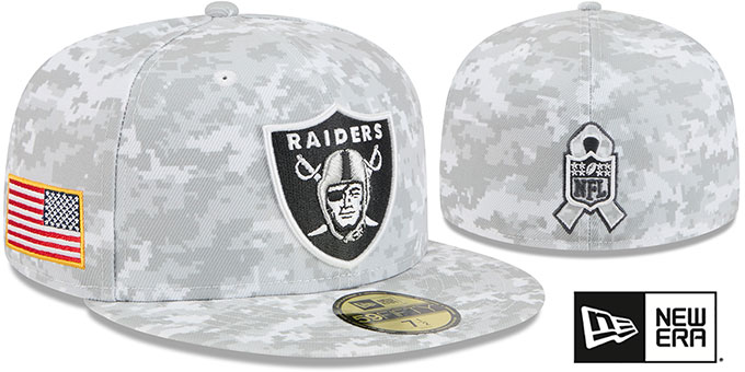 Las Vegas Raiders 2025 SALUTE-TO-SERVICE Snow White Digital Fitte