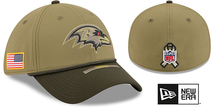 Baltimore Ravens 2025 SALUTE-TO-SERVICE FLEX Olive-Dark Green Hat