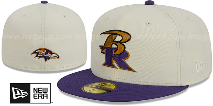 Baltimore Ravens NFL LIGATURE White-Purple Fitted Hat